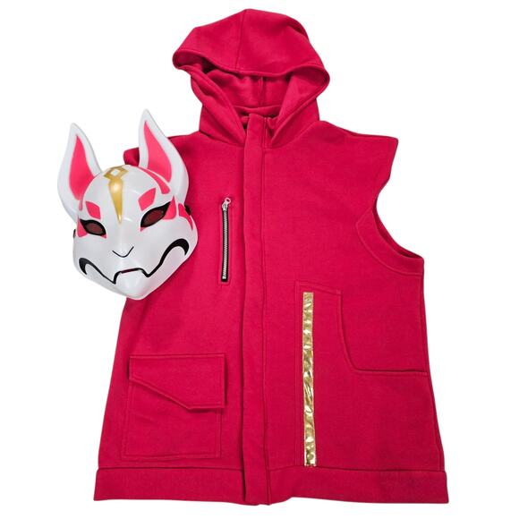 Fortnite Drift Costume Adult Large Red White Vest Mask Halloween InSpirit Design - Picture 1 of 13